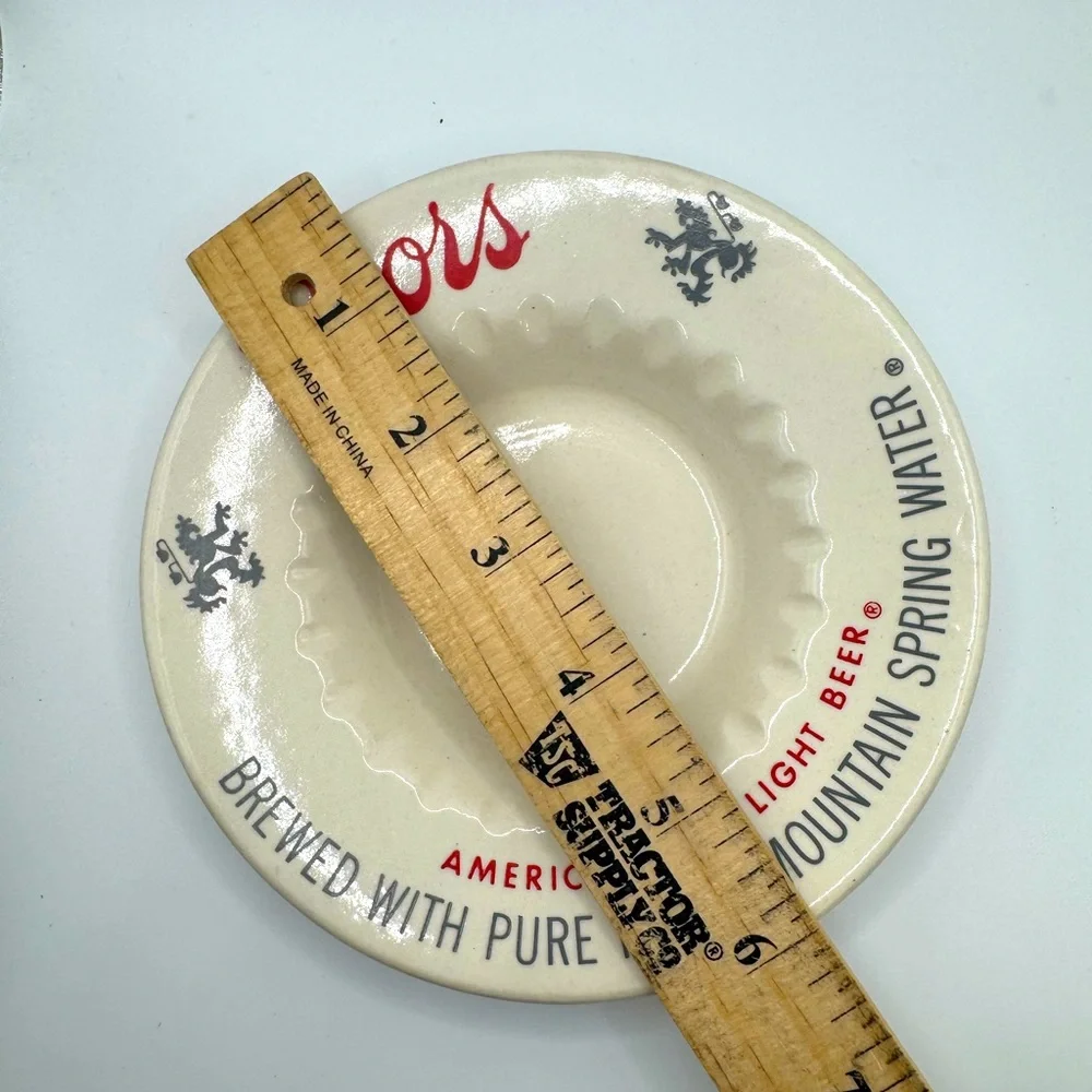 Vintage 1960’s Coors beer ceramic ashtray dish
